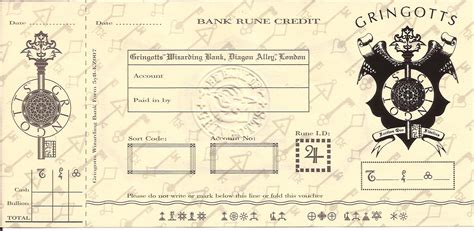 Printable Gringotts Bank Notes